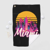 Miami bij zonsondergang golfhanddoek (Insitu)