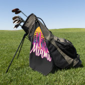 Miami bij zonsondergang golfhanddoek (Groen)