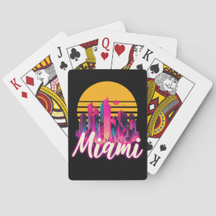 Miami bij zonsondergang pokerkaarten