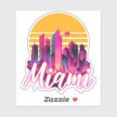 Miami bij zonsondergang sticker (Vel)