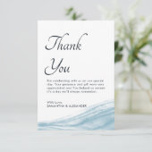 Miami Blue Ocean Waterverf Wedding Hartelijk dank Bedankkaart (Staand voorkant)