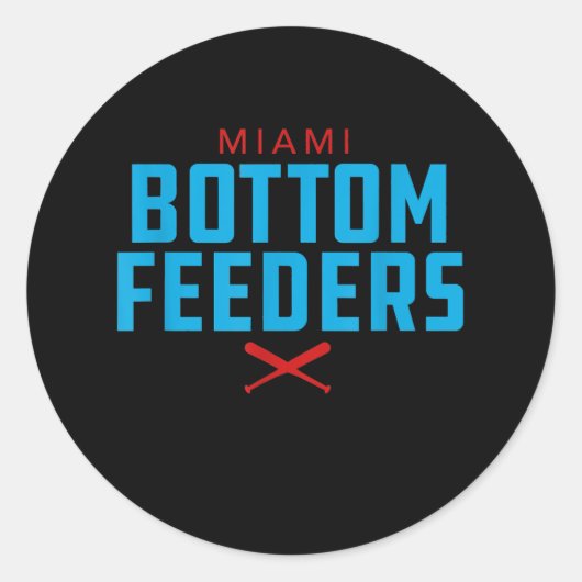 Miami Bottom Feeders Baseball Gift Ronde Sticker (Voorkant)
