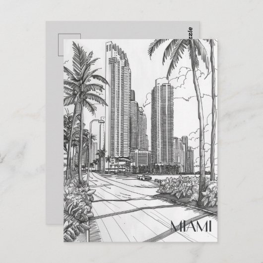 Miami Briefkaart (Voorkant / Achterkant)
