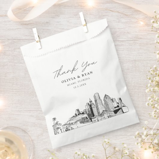 Miami bruiloft gepersonaliseerde gunsttas bedankzakje (Geknipt)