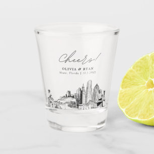 Miami bruiloft gunst gepersonaliseerd gejuich shot glas