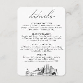 Miami bruiloft kleine verticale details informatiekaartje