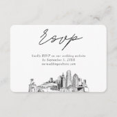 Miami Bruiloft minimalistische schets RSVP Informatiekaartje (Voorkant)
