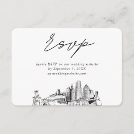 Miami Bruiloft minimalistische schets RSVP Informatiekaartje