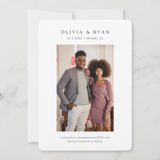 Miami Bruiloft Save the Date Downtown Bruiloft Kaart (Achterkant)