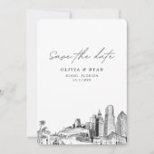 Miami Bruiloft Save the Date Downtown Bruiloft Kaart (Voorkant)