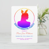 Miami Bunny Girl Bachelorette Party Kaart (Staand voorkant)