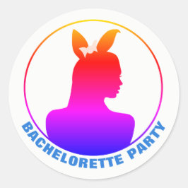 Miami Bunny Girl Bachelorette Party Ronde Sticker