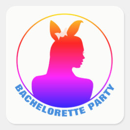Miami Bunny Girl Bachelorette Party Vierkante Sticker