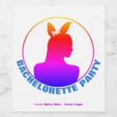 Miami Bunny Girl Bachelorette Party Wijn Etiket (Enkel label)