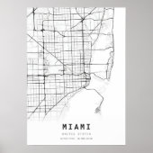 Miami Cartography Stadsplattegrond Poster (Voorkant)