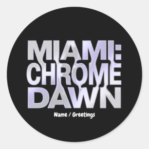 Miami Chrome Dawn Vloeibaar Metaal Y3K Esthetische Ronde Sticker