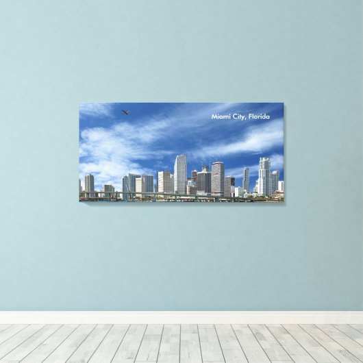 Miami City, Florida Canvas Afdruk (Insitu (Houten vloer))