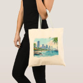 Miami City Florida silhouet Tote Bag (Voorkant (product))