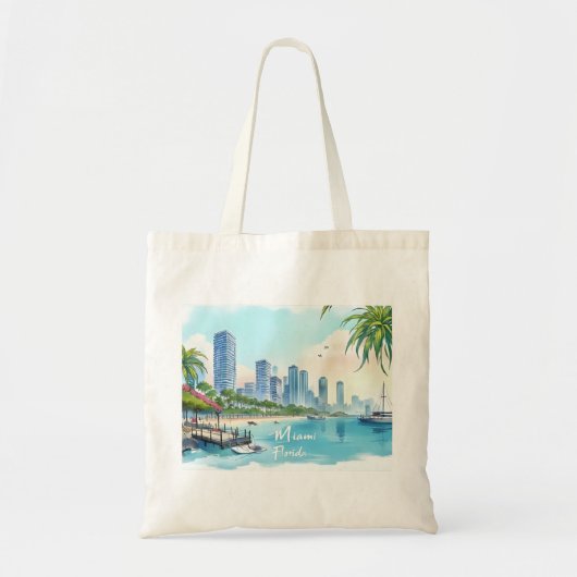 Miami City Florida silhouet Tote Bag (Voorkant)