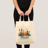 Miami City Florida silhouet Tote Bag (Voorkant (product))