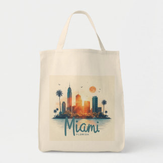Miami City Florida silhouet Tote Bag