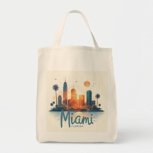 Miami City Florida silhouet Tote Bag (Voorkant)