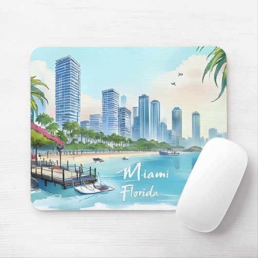 Miami City Florida skyline Muismat (Met muis)