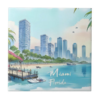 Miami City Florida skyline Tegeltje