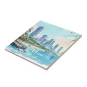 Miami City Florida skyline Tegeltje (Zijkant)