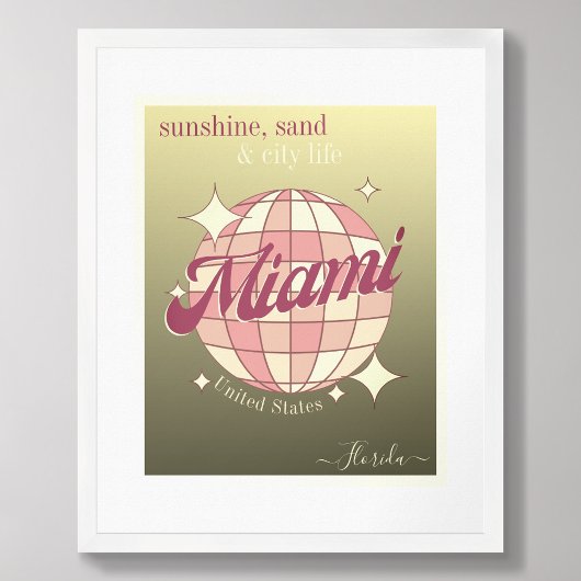 Miami City Florida USA gouden modern decor Poster