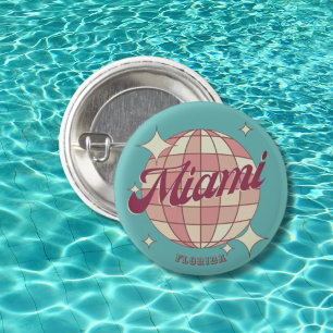 Miami City Florida vakantiereis souvenir Ronde Button 3,2 Cm