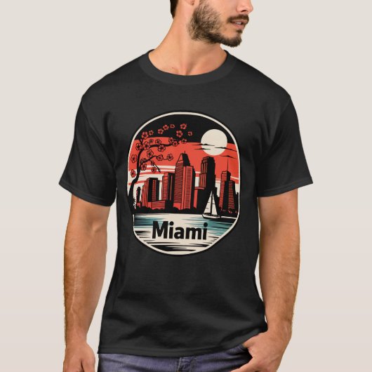 Miami City Florida Verenigde Staten T-shirt (Voorkant)