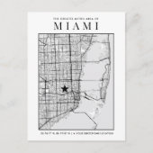Miami City Map + Locatiemarker Briefkaart (Voorkant)