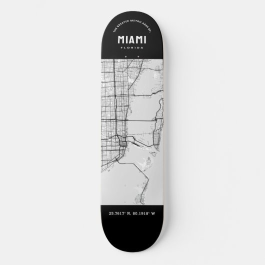 Miami City Map Skateboard (Voorkant)