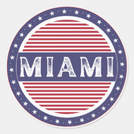 Miami City Pride Embleem – Amerikaanse identiteit Ronde Sticker