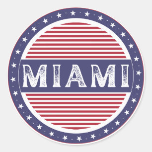 Miami City Pride Embleem – Amerikaanse identiteit Ronde Sticker