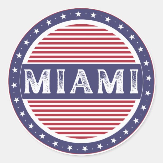 Miami City Pride Embleem – Amerikaanse identiteit Ronde Sticker (Voorkant)