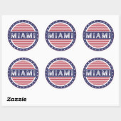 Miami City Pride Embleem – Amerikaanse identiteit Ronde Sticker (Vel)