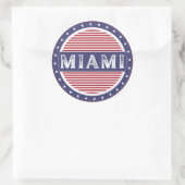 Miami City Pride Embleem – Amerikaanse identiteit Ronde Sticker (Tas)