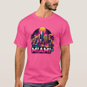 Miami City T - shirts Mannen Florida Levendig Kleu