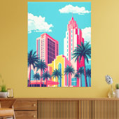Miami City Vibes Canvas Afdruk (Insitu (Woonkamer))