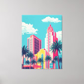 Miami City Vibes Canvas Afdruk (Voorkant)