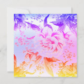 Miami Cobalt Pink Floral Tropical Peony Birthday Kaart (Achterkant)