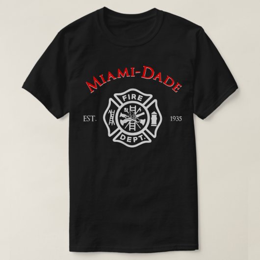 Miami-Dade Florida Fire Rescue Department Firefigh T-shirt (Design voorkant)