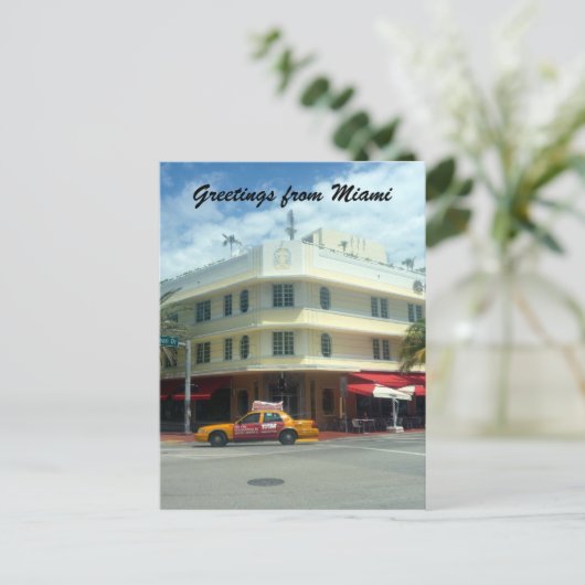 miami deco cab briefkaart (Staand voorkant)