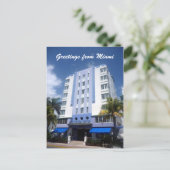 miami deco hotel briefkaart (Staand voorkant)