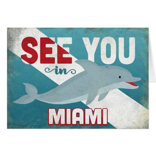 Miami Dolphin - Retro Vintage Travel (Voorkant Horizontaal)