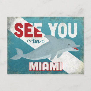 Miami Dolphin - Retro Vintage Travel Briefkaart