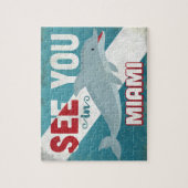 Miami Dolphin - Retro Vintage Travel Legpuzzel (Verticaal)