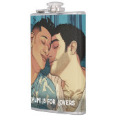 Miami Downtown Gay Mannen Cuddling Illustratie Heupfles (Links)